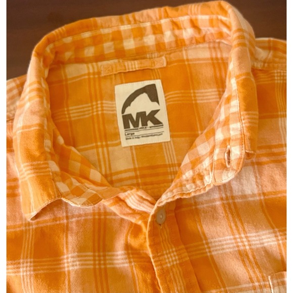Mountain Khakis Men's Button Shirt Orange Plaid Size L Outdoors Casual Hiking - Picture 2 of 8